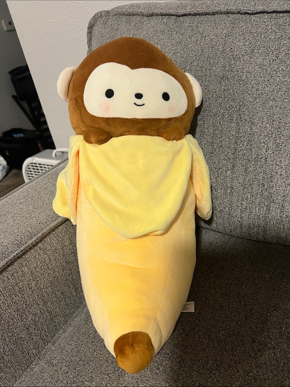 Plush Banana Monkey Soft Toy - Yellow and Brown